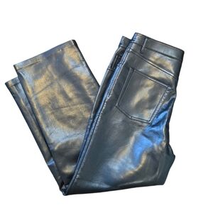 Wilfred Vegan Leather Pants Black Size 8 | Straight Leg Faux Leather | Aritzia M